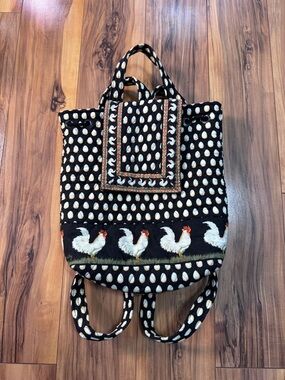 Vera Bradley Backpack in vintage Chanticleer pattern, excellent condition